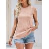 imageEVALESS Womens Spring Summer Tank Tops Wavy Textured Office Work Business Dressy Casual Crewneck Sleeveless Top Shirts for Ladies Pink Large