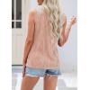 imageEVALESS Womens Spring Summer Tank Tops Wavy Textured Office Work Business Dressy Casual Crewneck Sleeveless Top Shirts for Ladies Pink Large
