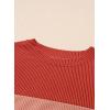 imageEVALESS Womens Summer Short Sleeve Crewneck Shirts Tops Color Block Lightweight Tee Shirt TopB Coral Red