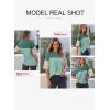 imageEVALESS Womens Summer Short Sleeve Crewneck Shirts Tops Color Block Lightweight Tee Shirt TopB Green