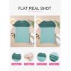 imageEVALESS Womens Summer Short Sleeve Crewneck Shirts Tops Color Block Lightweight Tee Shirt TopB Green