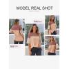 imageEVALESS Womens Summer Short Sleeve Crewneck Shirts Tops Color Block Lightweight Tee Shirt TopB Light Brown