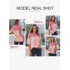 imageEVALESS Womens Summer Short Sleeve Crewneck Shirts Tops Color Block Lightweight Tee Shirt TopB Pink