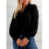 imageEVALESS Womens Tops Trendy 2025 Long Sleeve Shirts Blouses for Women Dressy Casual Spring Summer Business Outfits Ladies Elegant V Office Neck Work Dress Clothing B Black Large