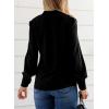 imageEVALESS Womens Tops Trendy 2025 Long Sleeve Shirts Blouses for Women Dressy Casual Spring Summer Business Outfits Ladies Elegant V Office Neck Work Dress Clothing B Black Large