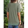 imageEVALESS Womens Waffle Knit Tops Summer Lightweight Oversized Short Sleeve Crewneck Tunic Shirts TopsB Avocado Green