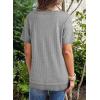 imageEVALESS Womens Waffle Knit Tops Summer Lightweight Oversized Short Sleeve Crewneck Tunic Shirts TopsB Grey