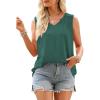 imageEVALESS Womens Tank Tops V Neck Casual Summer Flowy Smocked Sleeveless Camisole Blouses Basic T ShirtsGreen