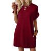 imageEVALESS Womens Summer Dresses Fashion 2025 Short Sleeve Spring Mini Dress Casual Beach Vacation Clothes DressesZ Burgundy
