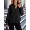 imageEVALESS Womens Casual Coat Bomber Jackets for Women Trendy 2025 Stand Collar Zip Up Lightweight Outwear Fall Short Jacket Outfits with Pockets Small Black