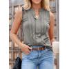 imageEVALESS Camisole Tops for Women Basic Gray Tank Tops Womens Fashion Pleated Drape Tops Dressy Shirts Business Casual Clothes for Women 2025 Teacher Outfits Cute Ladies Tops and Blouses Large