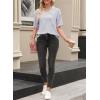 imageEVALESS Womens Oversized Shirts Summer Tops V Neck Short Sleeve Striped Tee ShirtBlue Striped