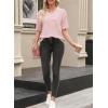 imageEVALESS Womens Oversized Shirts Summer Tops V Neck Short Sleeve Striped Tee ShirtPink Striped