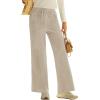 imageEVALESS Women Corduroy Pants Wide Leg Casual High Waisted Straight Leg Baggy TrousersBeige
