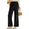 imageEVALESS Women Corduroy Pants Wide Leg Casual High Waisted Straight Leg Baggy TrousersBlack