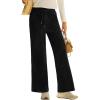 imageEVALESS Women Corduroy Pants Wide Leg Casual High Waisted Straight Leg Baggy TrousersBlack