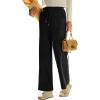 imageEVALESS Women Corduroy Pants Wide Leg Casual High Waisted Straight Leg Baggy TrousersBlack