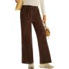 imageEVALESS Women Corduroy Pants Wide Leg Casual High Waisted Straight Leg Baggy TrousersCoffee