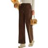 imageEVALESS Women Corduroy Pants Wide Leg Casual High Waisted Straight Leg Baggy TrousersCoffee