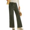 imageEVALESS Women Corduroy Pants Wide Leg Casual High Waisted Straight Leg Baggy TrousersJungle Green