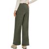 imageEVALESS Women Corduroy Pants Wide Leg Casual High Waisted Straight Leg Baggy TrousersJungle Green