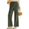 imageEVALESS Women Corduroy Pants Wide Leg Casual High Waisted Straight Leg Baggy TrousersJungle Green