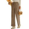 imageEVALESS Women Corduroy Pants Wide Leg Casual High Waisted Straight Leg Baggy TrousersParchment