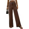 imageEVALESS Women Corduroy Pants Wide Leg Casual High Waisted Straight Leg Baggy TrousersCoffee