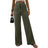 imageEVALESS Women Corduroy Pants Wide Leg Casual High Waisted Straight Leg Baggy TrousersJungle Green