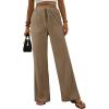 imageEVALESS Women Corduroy Pants Wide Leg Casual High Waisted Straight Leg Baggy TrousersParchment