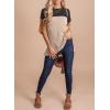 imageEVALESS Womens Summer Short Sleeve Crewneck Shirts Tops Color Block Lightweight Tee Shirt TopB Black