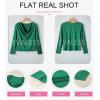 imageEVALESS Womens Tops Trendy 2025 Fall Cowl Neck Shirts Long Sleeve Teacher Clothes Office Business Dressy Casual OutfitsBlackish Green