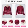 imageEVALESS Womens Tops Trendy 2025 Fall Cowl Neck Shirts Long Sleeve Teacher Clothes Office Business Dressy Casual OutfitsBurgundy