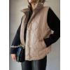imageEVALESS Cropped Puffer Vest Women Lightweight Quilted Stand Collar Sleeveless Jackets Fall Winter 2025 Button Zip Up CoatApricot Pink