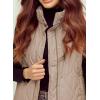 imageEVALESS Cropped Puffer Vest Women Lightweight Quilted Stand Collar Sleeveless Jackets Fall Winter 2025 Button Zip Up CoatApricot Pink