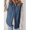 imageEVALESS Cropped Puffer Vest Women Lightweight Quilted Stand Collar Sleeveless Jackets Fall Winter 2025 Button Zip Up CoatBlue