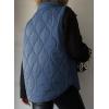 imageEVALESS Cropped Puffer Vest Women Lightweight Quilted Stand Collar Sleeveless Jackets Fall Winter 2025 Button Zip Up CoatBlue