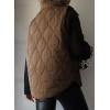 imageEVALESS Cropped Puffer Vest Women Lightweight Quilted Stand Collar Sleeveless Jackets Fall Winter 2025 Button Zip Up CoatBrown