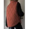 imageEVALESS Cropped Puffer Vest Women Lightweight Quilted Stand Collar Sleeveless Jackets Fall Winter 2025 Button Zip Up CoatCinnamon