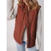 imageEVALESS Cropped Puffer Vest Women Lightweight Quilted Stand Collar Sleeveless Jackets Fall Winter 2025 Button Zip Up CoatCinnamon