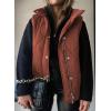 imageEVALESS Cropped Puffer Vest Women Lightweight Quilted Stand Collar Sleeveless Jackets Fall Winter 2025 Button Zip Up CoatCinnamon