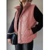 imageEVALESS Cropped Puffer Vest Women Lightweight Quilted Stand Collar Sleeveless Jackets Fall Winter 2025 Button Zip Up CoatGossamer Pink