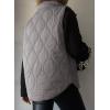 imageEVALESS Cropped Puffer Vest Women Lightweight Quilted Stand Collar Sleeveless Jackets Fall Winter 2025 Button Zip Up CoatGray