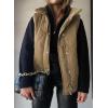 imageEVALESS Cropped Puffer Vest Women Lightweight Quilted Stand Collar Sleeveless Jackets Fall Winter 2025 Button Zip Up CoatKhaki