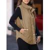 imageEVALESS Cropped Puffer Vest Women Lightweight Quilted Stand Collar Sleeveless Jackets Fall Winter 2025 Button Zip Up CoatKhaki