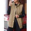 imageEVALESS Cropped Puffer Vest Women Lightweight Quilted Stand Collar Sleeveless Jackets Fall Winter 2025 Button Zip Up CoatKhaki