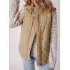 imageEVALESS Cropped Puffer Vest Women Lightweight Quilted Stand Collar Sleeveless Jackets Fall Winter 2025 Button Zip Up CoatKhaki