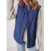 imageEVALESS Cropped Puffer Vest Women Lightweight Quilted Stand Collar Sleeveless Jackets Fall Winter 2025 Button Zip Up CoatNavy Blue