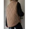 imageEVALESS Cropped Puffer Vest Women Lightweight Quilted Stand Collar Sleeveless Jackets Fall Winter 2025 Button Zip Up CoatPale Khaki
