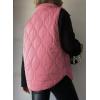 imageEVALESS Cropped Puffer Vest Women Lightweight Quilted Stand Collar Sleeveless Jackets Fall Winter 2025 Button Zip Up CoatPink